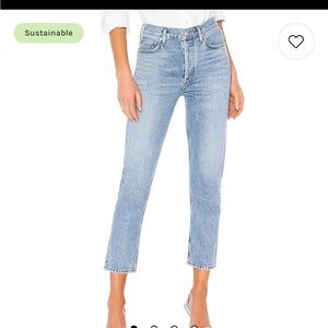 AGOLDE Riley High Rise Straight Crop Jean in Blur